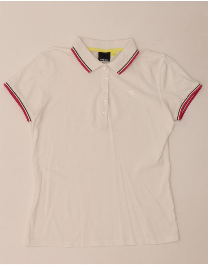 DIADORA Dame Polo Shirt UK 14 Large White