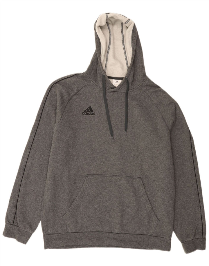 Adidas hættetrøje til mænd, stor grå bomuld