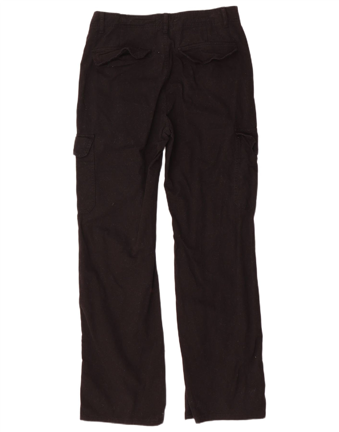 Zara Dame Straight Cargo Bukser EU 40 Medium W30 L31 Sort Bomuld