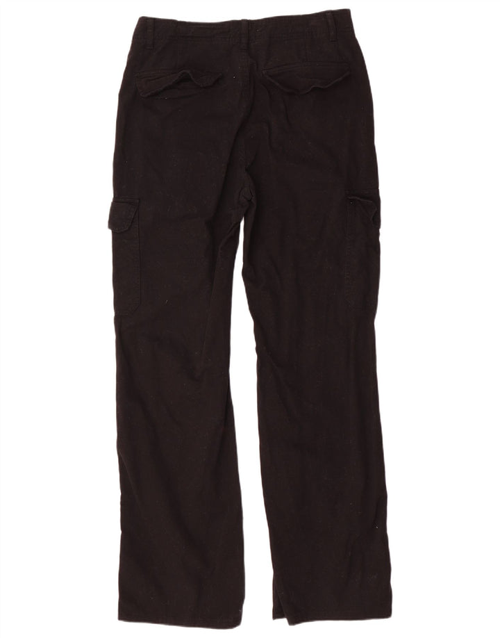 Zara Dame Straight Cargo Bukser EU 40 Medium W30 L31 Sort Bomuld