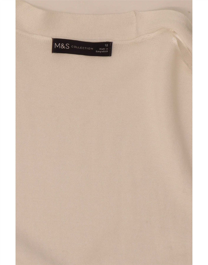 Marks & Spencer Womens Open Cardigan Sweater UK 12 Medium White