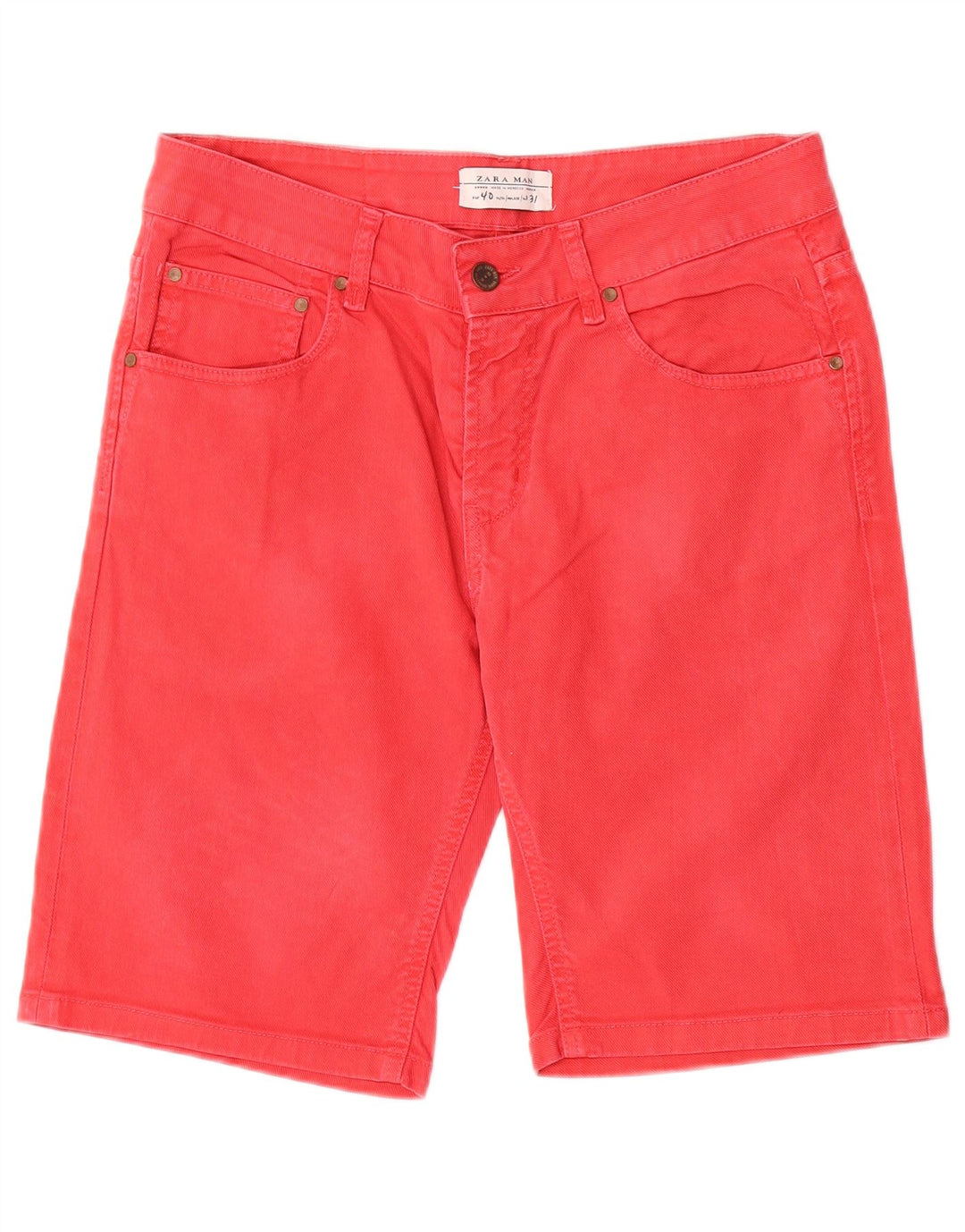Zara Herre Denim Shorts EU 40 Medium W31 Rød
