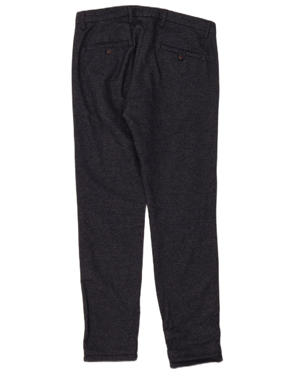 John Barritt Herre Slim Chino Bukser IT 50 Large W36 L32 Navy Blue Flecked