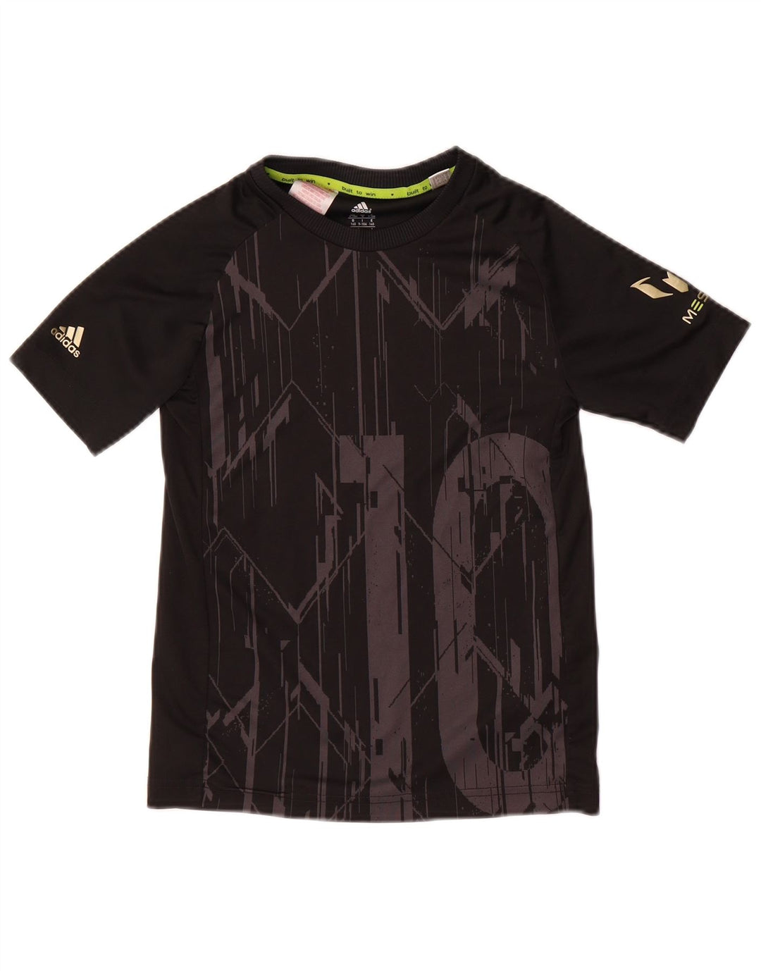 Adidas drenge MESSI grafisk T-shirt top 9-10 år sort polyester