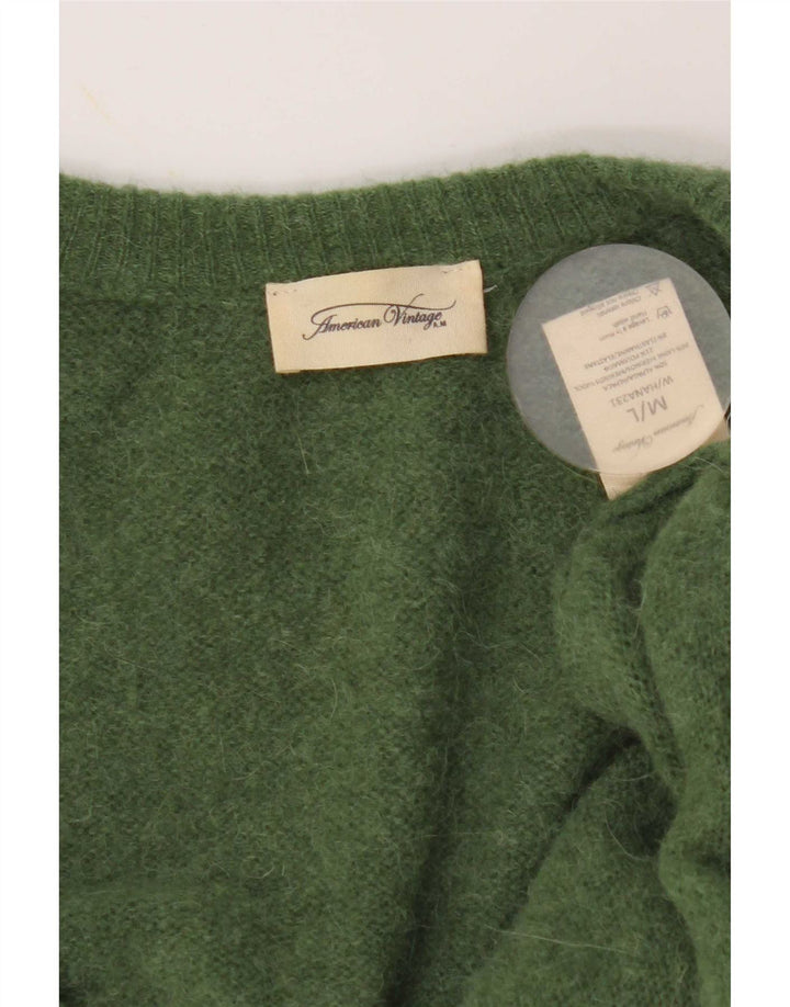 Vintage dame 3/4 ærmet oversized cardigan sweater UK 14 Medium Green