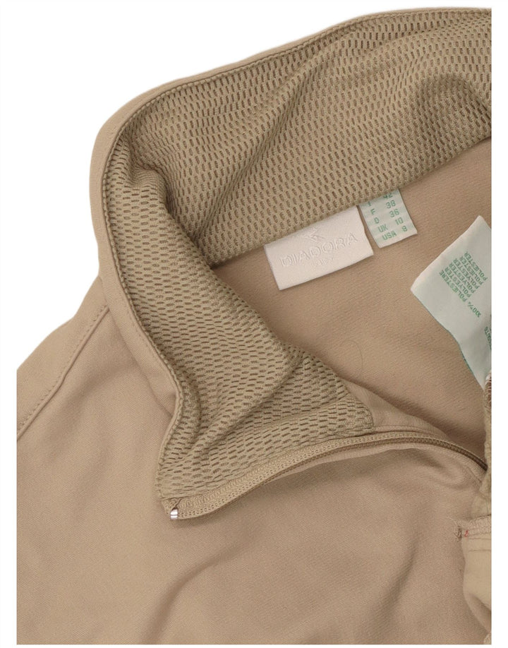 Diadora Womens Oversized træningsdragt Topjakke UK 10 Small Beige Colourblock