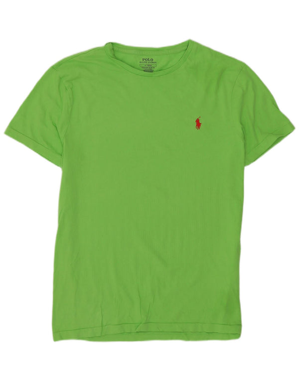 Polo Ralph Lauren Dame Grafisk T-Shirt Top UK 14 Medium Grøn