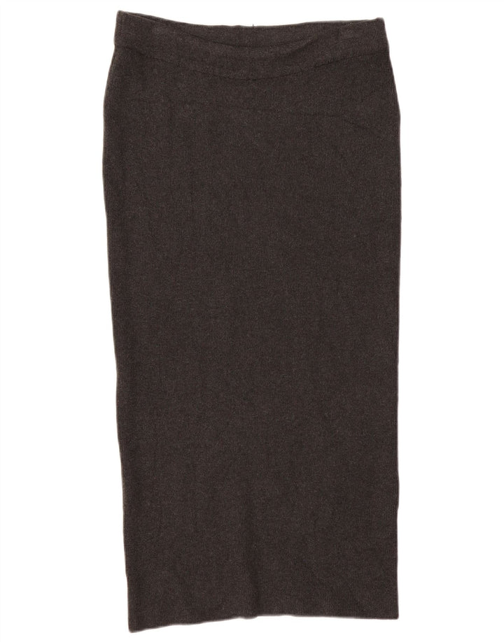 Zara damestrikket lige nederdel Medium W28 Grå viskose