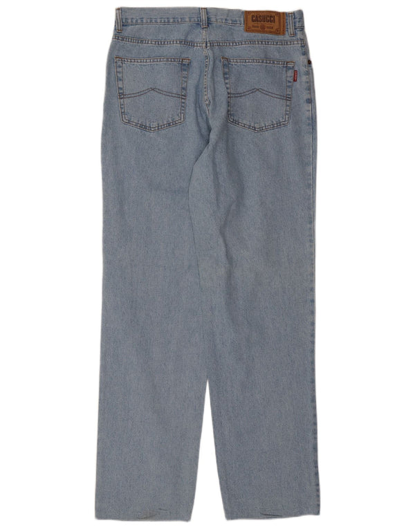 CASUCCI Herre Straight Jeans IT 52 XL W38 L33 Blå Bomuld