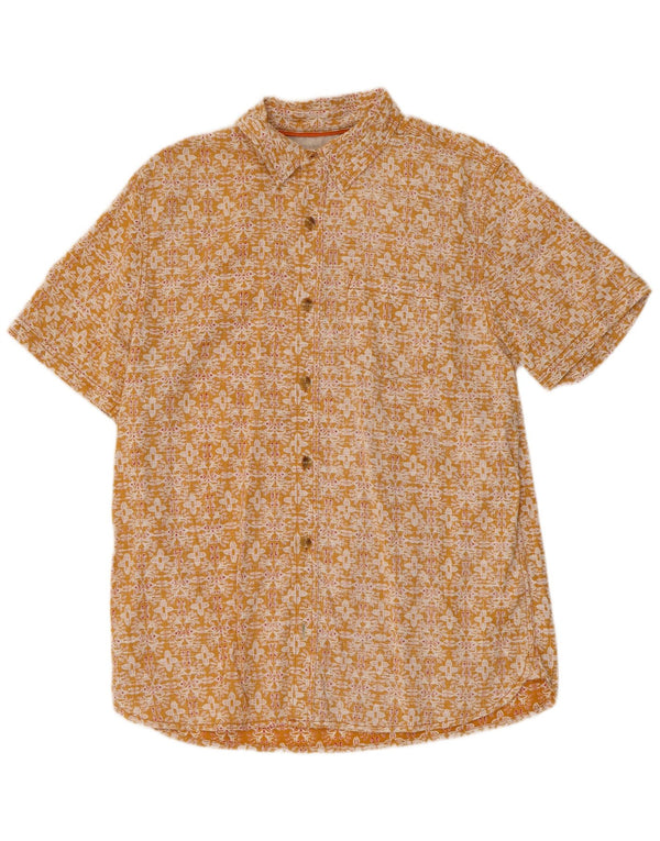 Fat Face Kortærmet Herreskjorte Medium Orange Blomsterbomuld
