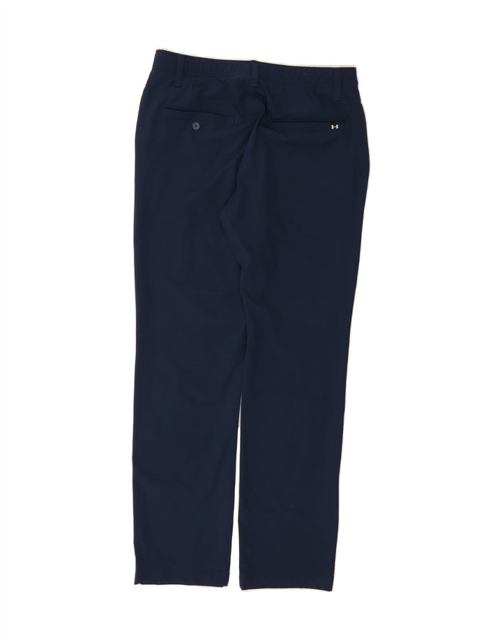 UNDER ARMOUR Mens Straight Chino Trousers W34 L32 Navy Blue Polyester Vintage Under Armour and Second-Hand Under Armour from Messina Hembry 