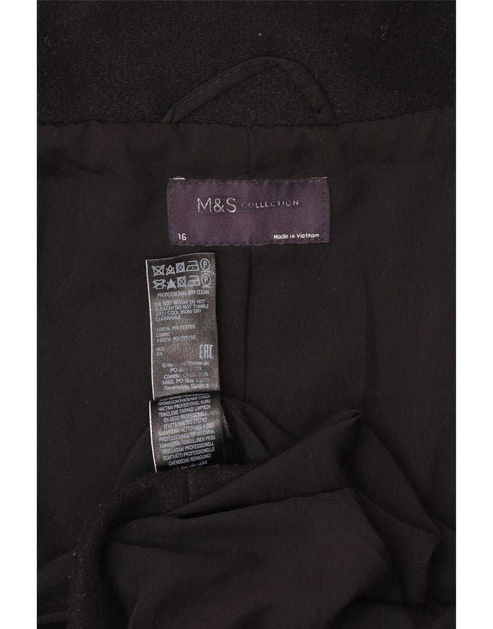Marks & Spencer Dameoverfrakke UK 16 Large Black Polyester