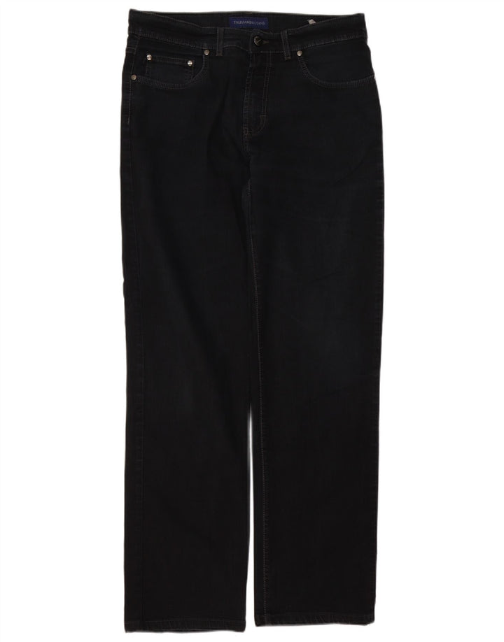 TRUSSARDI Straight jeans til mænd W34 L32 Marineblå bomuld