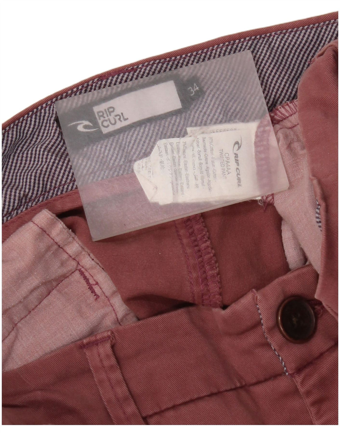 Rip Curl Herre Slim Chino Bukser W34 L30 Maroon Cotton