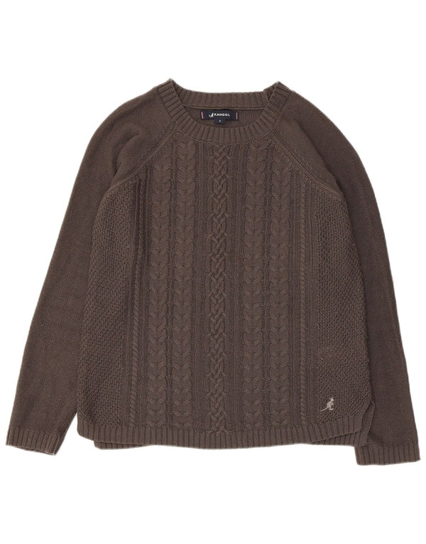 Kangol Dame Boat Neck Jumper Sweater UK 10 Small Grå Akryl