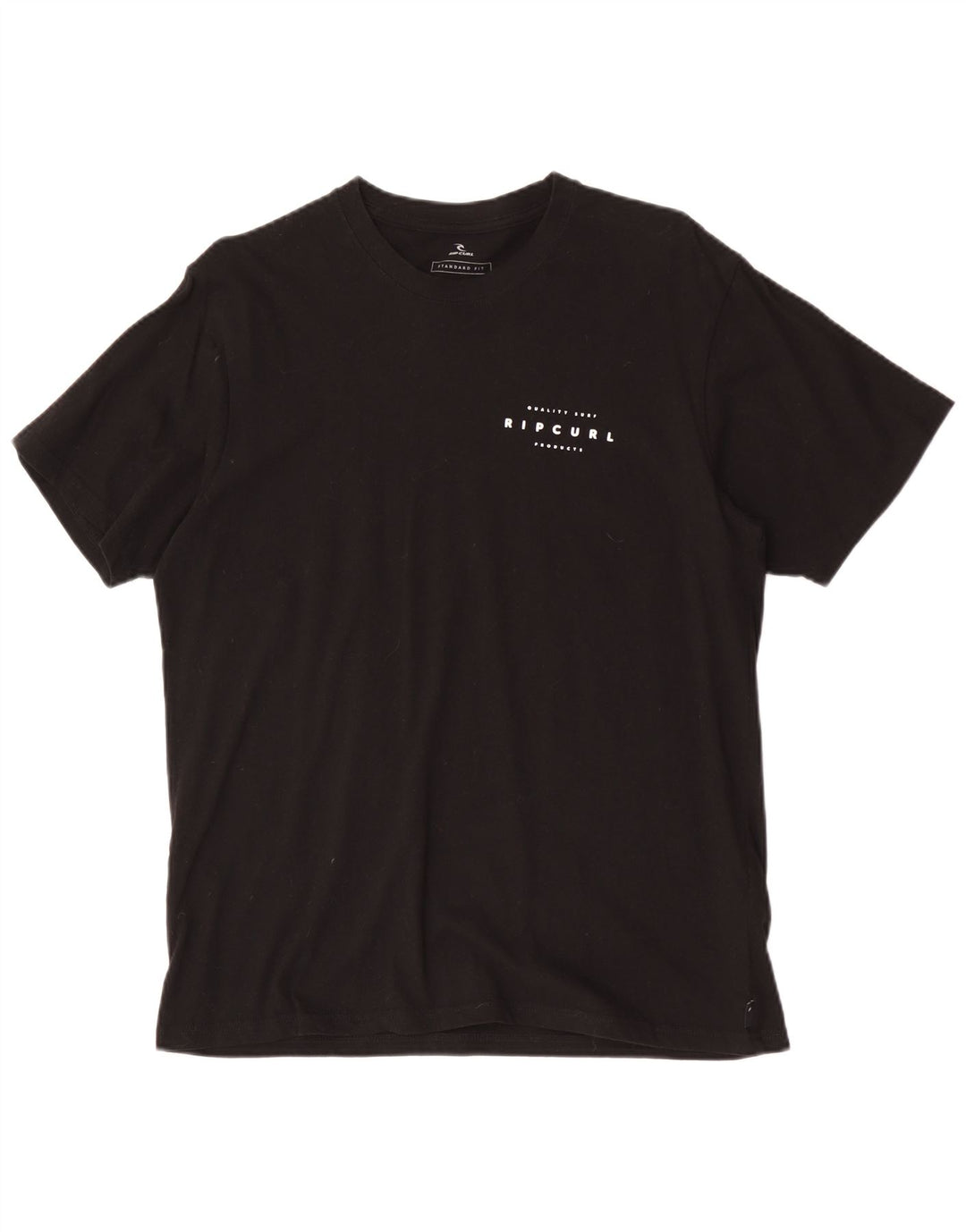 Rip Curl Herre Standard Fit Grafisk T-Shirt Top Stor Sort Bomuld