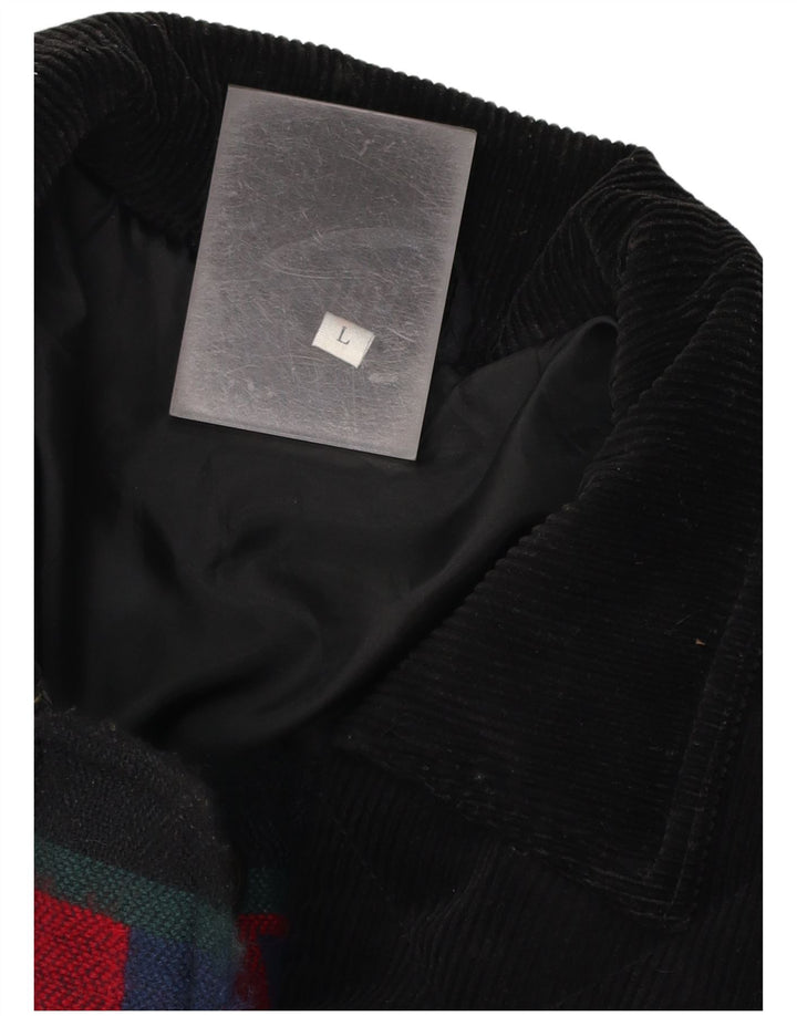 VINTAGE Herre quiltet jakke UK 40 Stor Flerfarvet Geometrisk