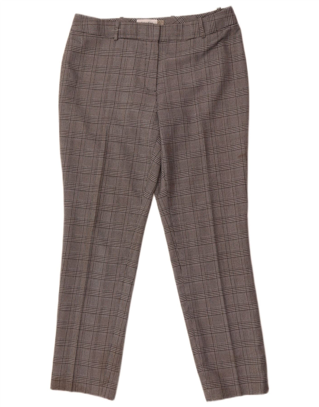 Calvin Klein Dame Casual Bukser US 10 Large W32 L29 Grå Houndstooth