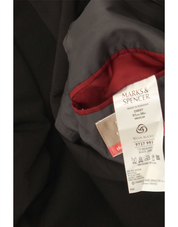 Marks & Spencer Herre 2-knaps blazerjakke UK 36 Small Black Polyester