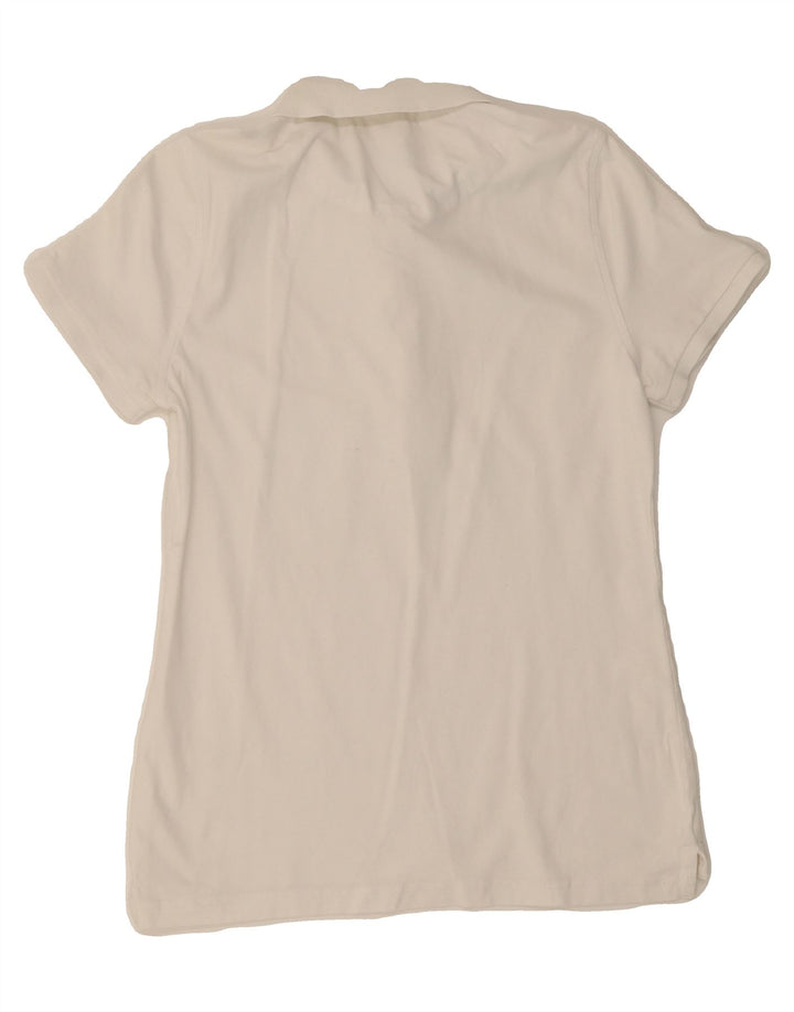 REFRIGUE Womens Polo Shirt UK 12 Medium White Cotton Vintage Refrigue and Second-Hand Refrigue from Messina Hembry 