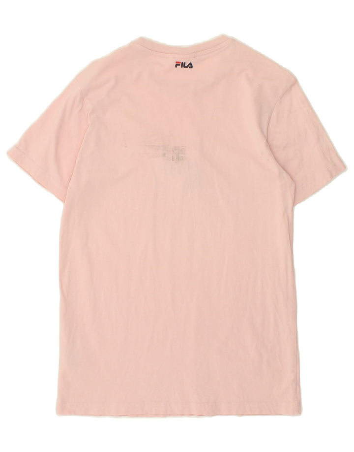 FILA Mens Graphic T-Shirt Top Small Pink Cotton Vintage Fila and Second-Hand Fila from Messina Hembry 
