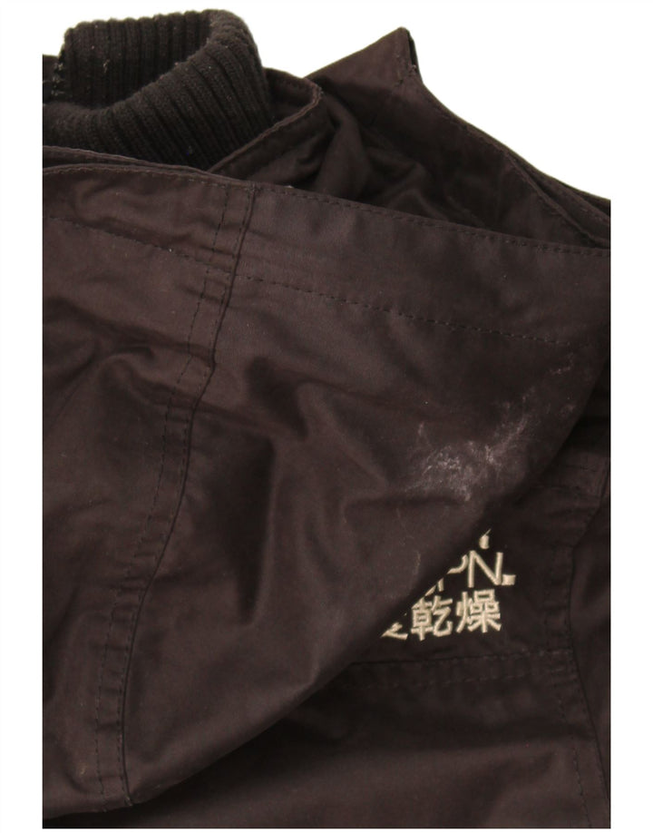 Superdry Womens Windparka Parkajakke med hætte UK 14 Medium Black Polyester