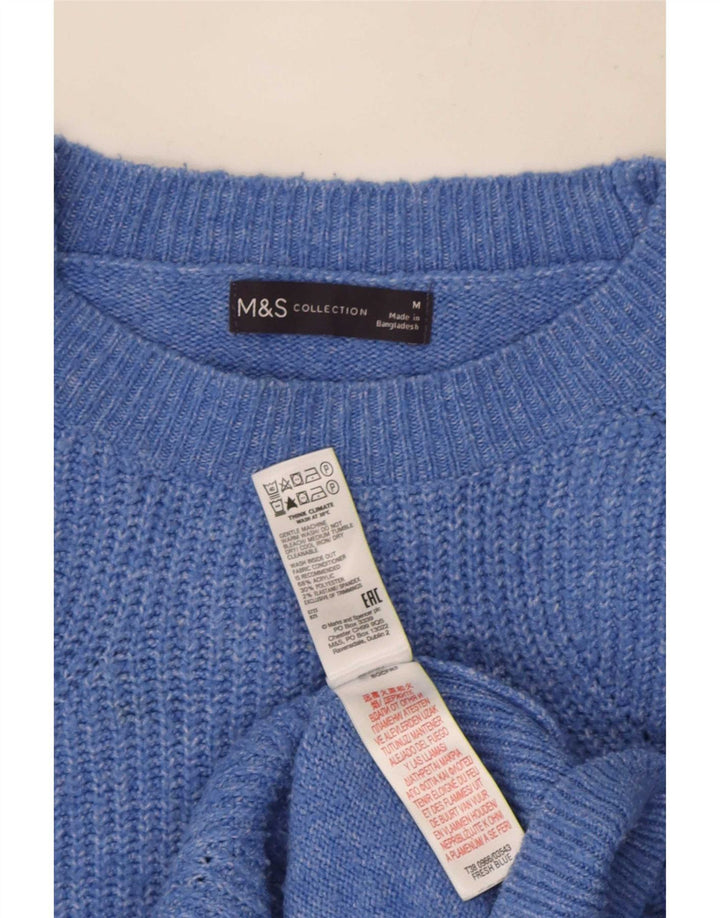 Marks & Spencer dame sweater med rund hals i overstørrelse UK 14 Medium Blue