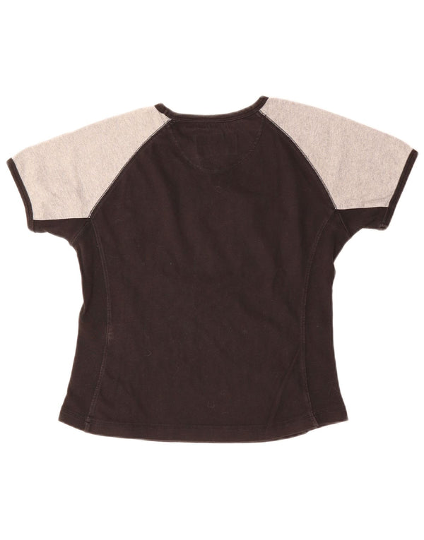 CHAMPION Womens Heritage Classics Grafisk T-Shirt Top UK 12 Medium Sort