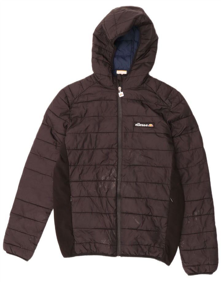 Ellesse Herre hættepolstret jakke UK 36 Lille sort nylon