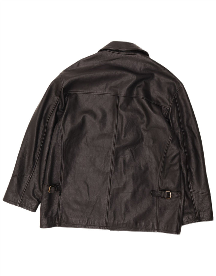 Vintage herre læderjakke IT 52 XL sort læder
