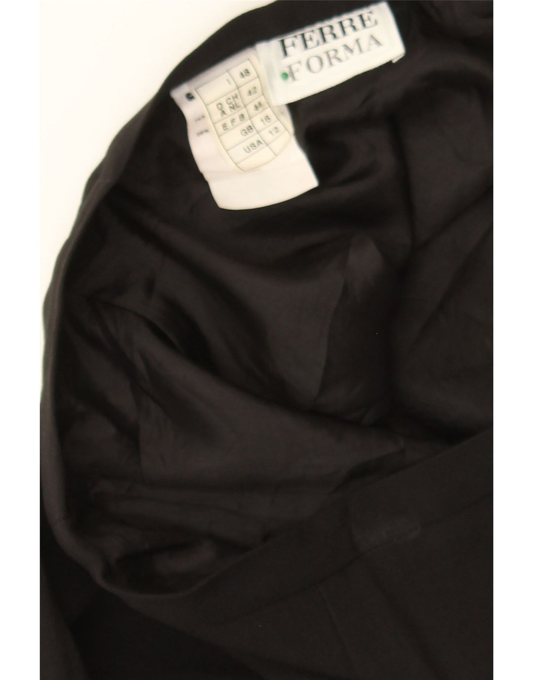 FERRE Womens Straight Skirt UK 16 Large W32  Black Acetate Vintage Ferre and Second-Hand Ferre from Messina Hembry 