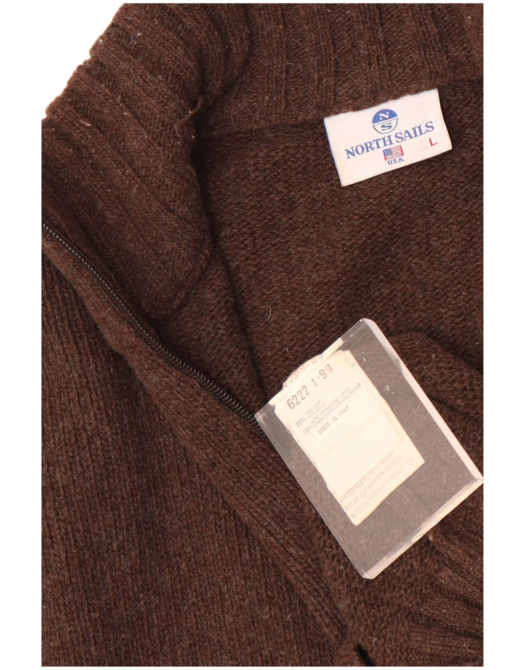 North Sails Herre Zip Neck Jumper Sweater Stor Brun Uld