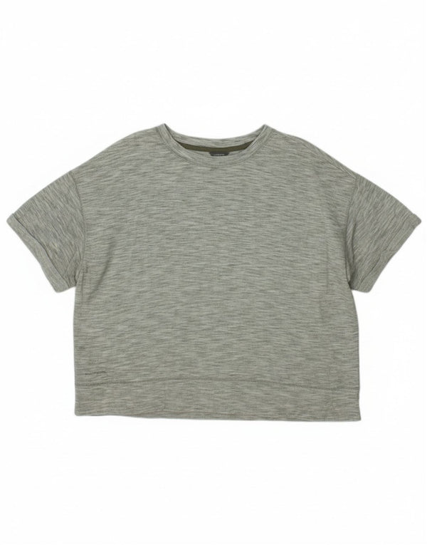 Eddie Bauer Dame Oversized T-Shirt Top UK 18 XL Grøn Flecked Polyester