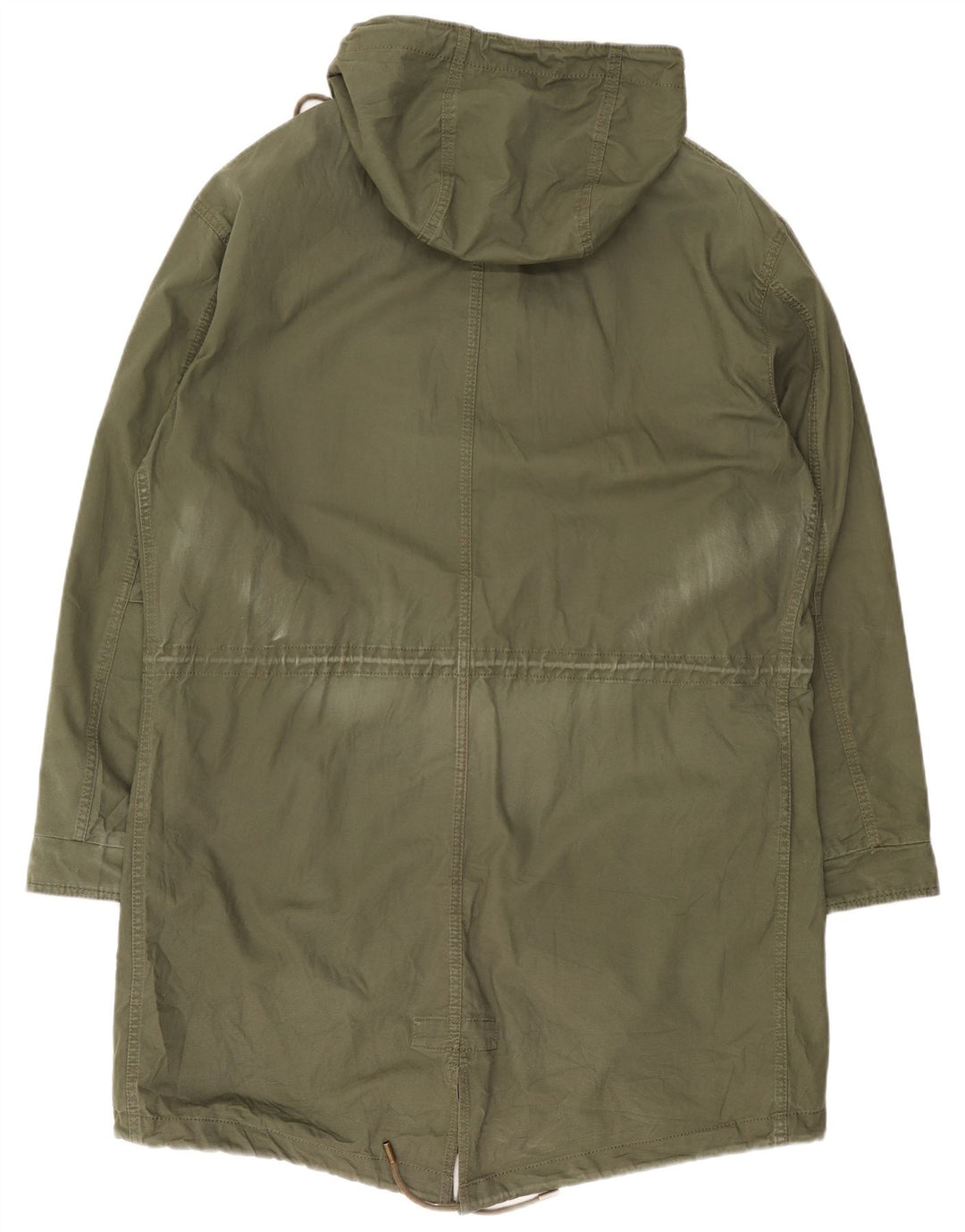 Zara Herre Hooded Parka Jacket UK 40 Large Khaki