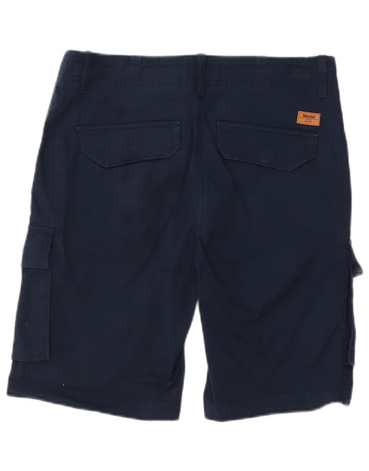 TIMBERLAND Mens Cargo Shorts W30 Medium Navy Blue Cotton
