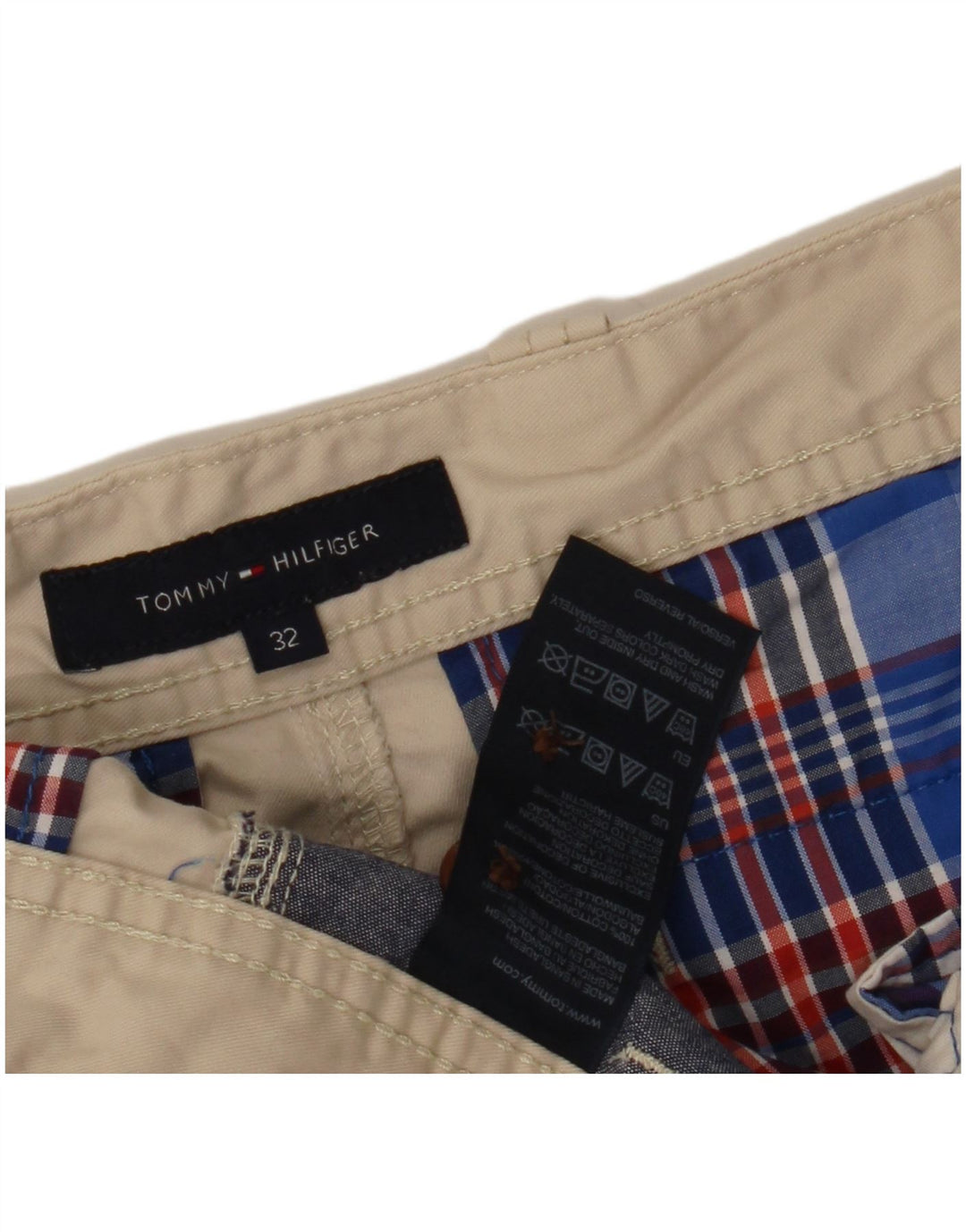 TOMMY HILFIGER Herre Cargo Shorts W32 Medium Beige Bomuld