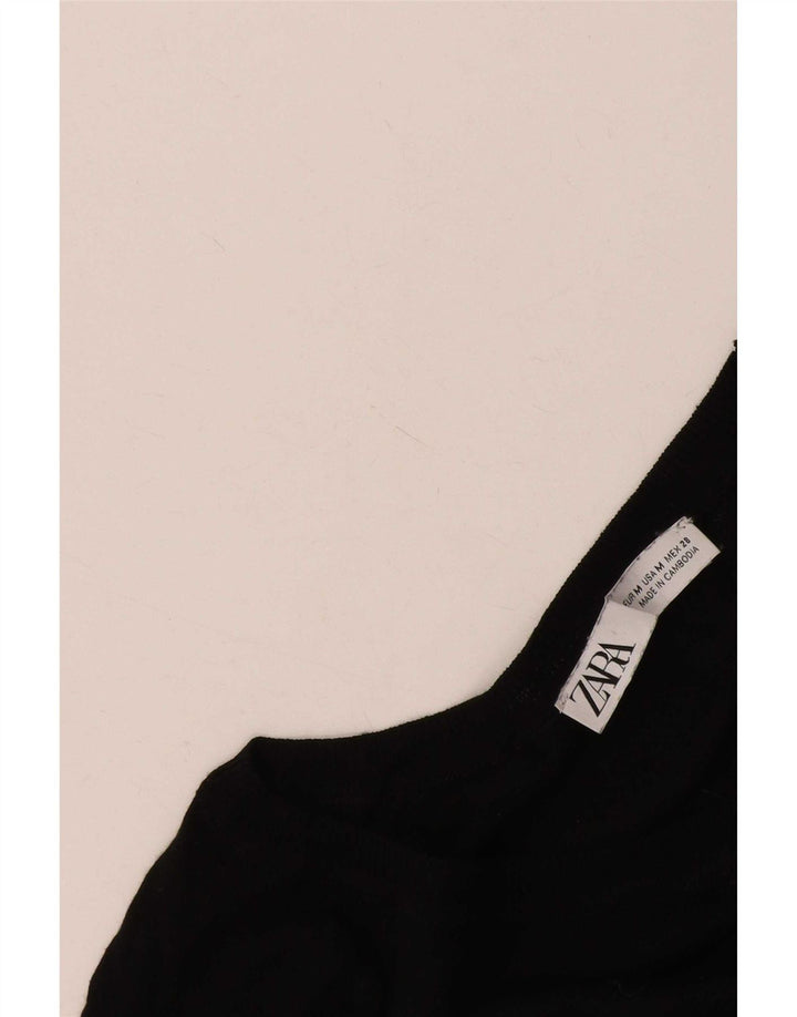 Zara Dame Boat Neck Jumper Sweater UK 14 Medium Black