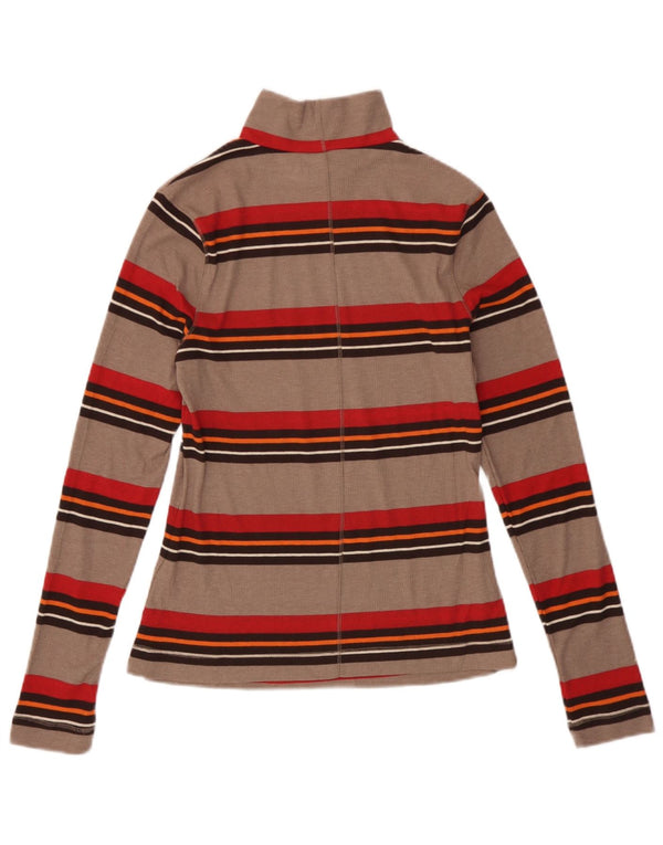 Næste Dame Top Langærmet UK 12 Medium Beige Stribet Bomuld