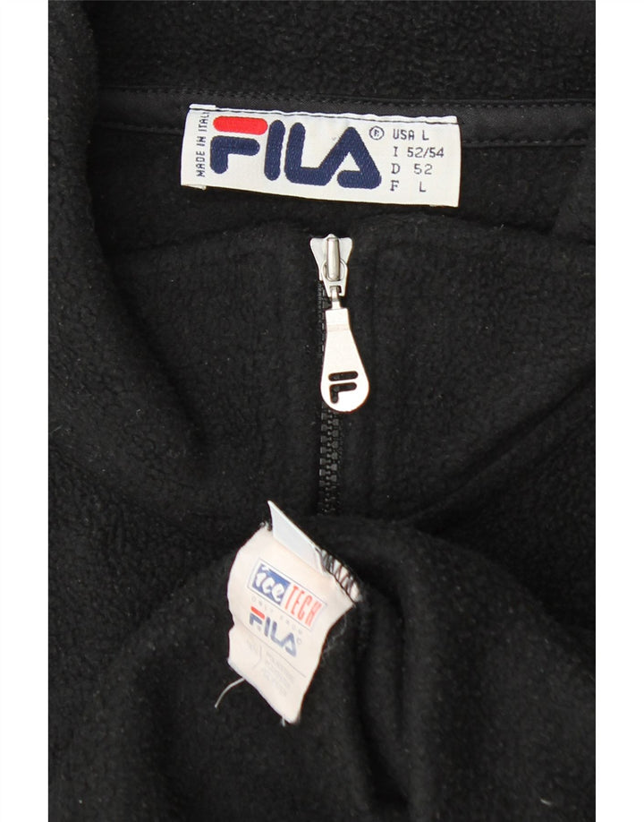 Fila Herre lynlås-hals Fleece Jumper IT 52/54 Stor Sort Polyester