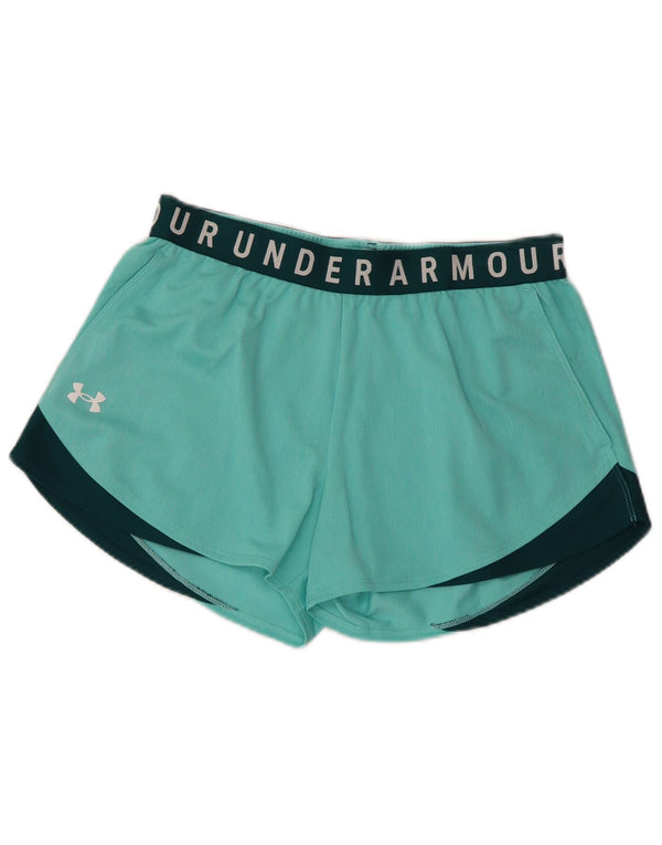 Under Armour Womens Graphic Sport Shorts UK 12 Medium Turquoise Colourblock