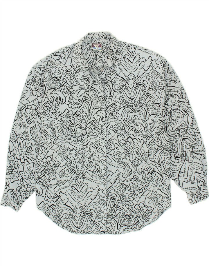 YESSICA Womens Shirt Blouse EU 38 Medium Blue Floral Polyester Vintage Yessica and Second-Hand Yessica from Messina Hembry 