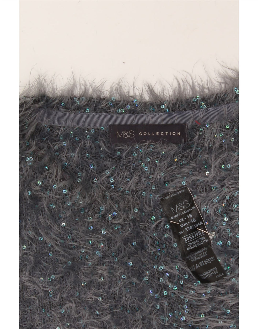MARKS & SPENCER Womens Boat Neck Jumper Sweater US 18 XL  Grey Flecked Vintage Marks & Spencer and Second-Hand Marks & Spencer from Messina Hembry 
