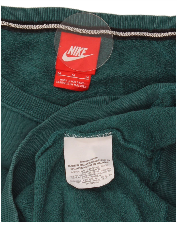 Nike Dame Grafisk Sweatshirt Jumper UK 14 Medium Grøn Bomuld