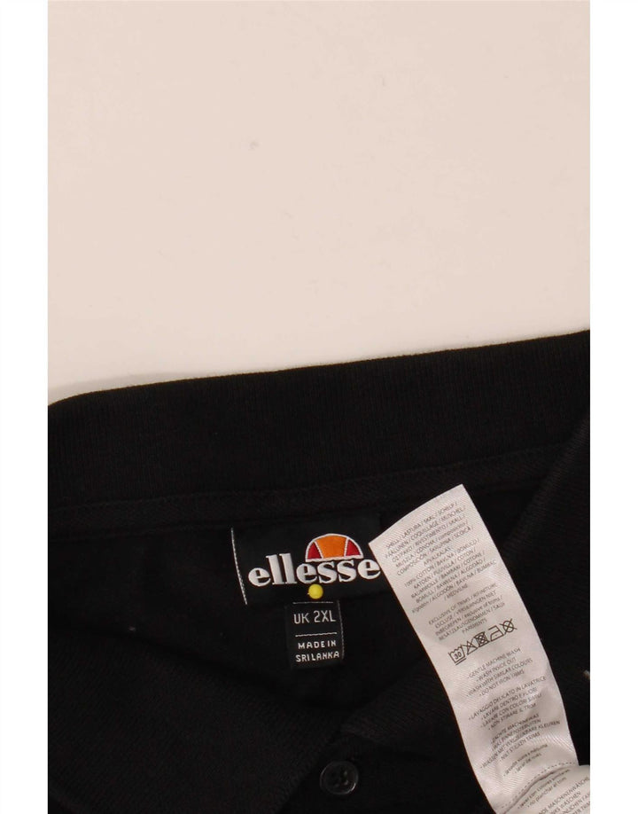 Ellesse Herre Polo Shirt 2XL Sort Bomuld