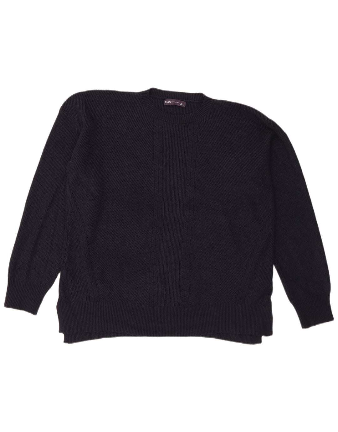 Marks & Spencer Herre sweater med rund hals, stor marineblå viskose