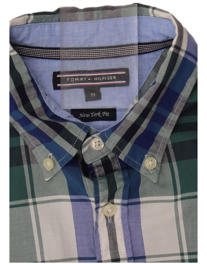 TOMMY HILFIGER Mens New York Fit Shirt Medium Green Check