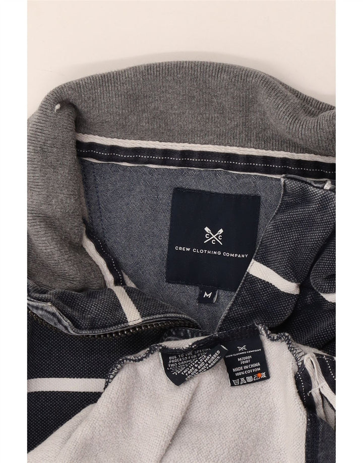 CREW TØJ Herre Zip Neck Sweatshirt Jumper Medium Marineblå Stribet