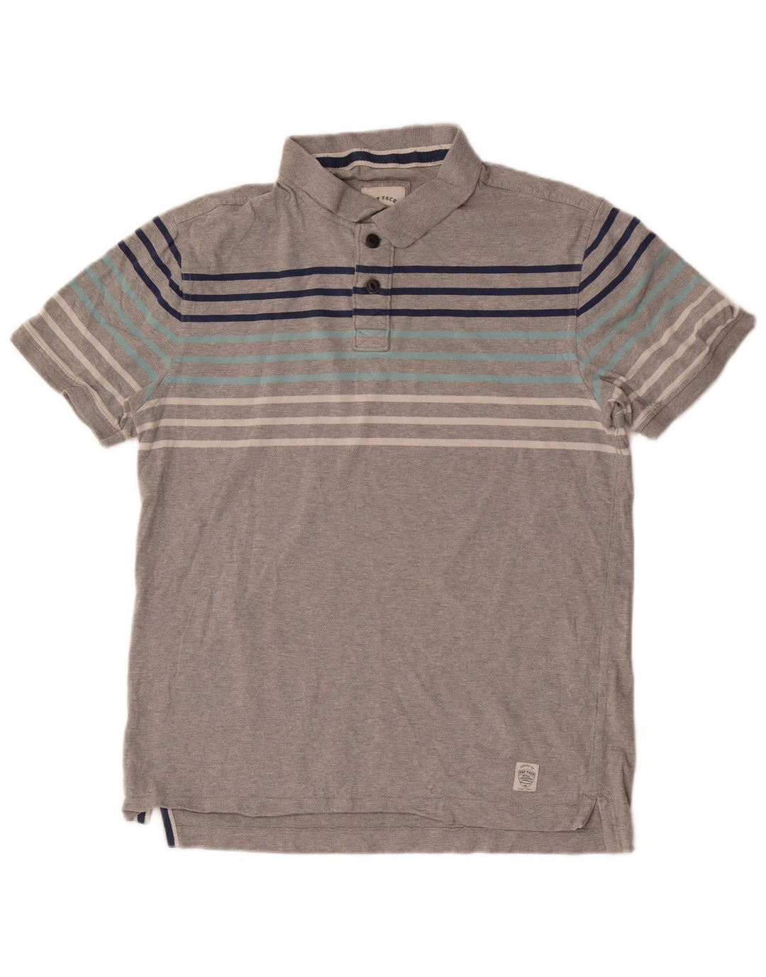 Fat Face Herre Polo Shirt Medium Grå Stribet Bomuld