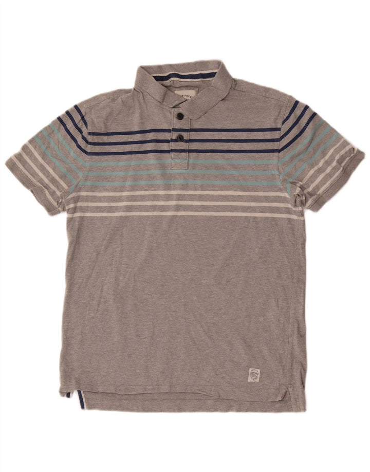 Fat Face Herre Polo Shirt Medium Grå Stribet Bomuld