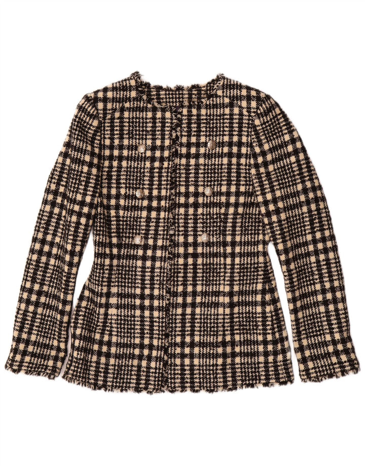 Marks & Spencer Dame Blazer Jacket UK 6 XS Sort Plaid Polyester